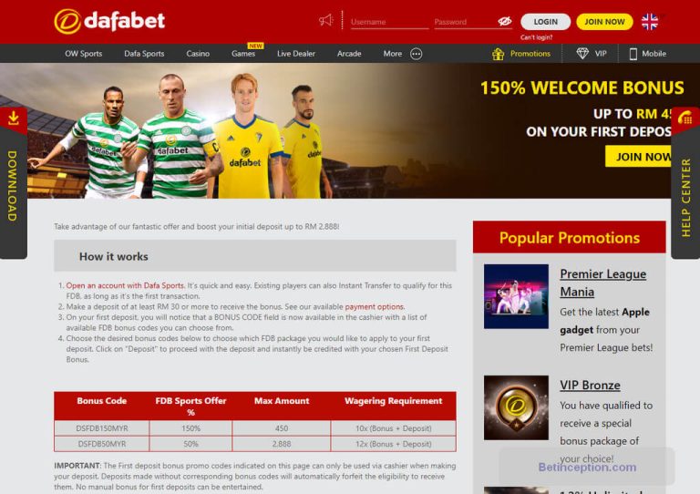 Dafabet Bonuses