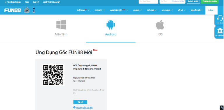Hướng dẫn tải, cài đặt ứng dụng Fun88 mobile cho Android và iOS