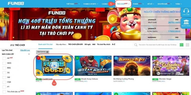 Fun88 Slot – Game nổ hũ đổi thưởng uy tín 2022