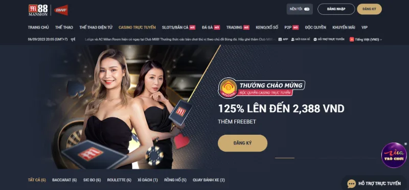 Giới thiệu các sảnh chơi casino trực tiếp tại M88